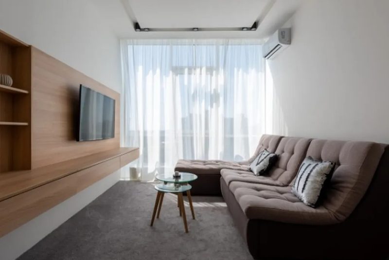 Mueble de salón a medida con hueco para la televisión